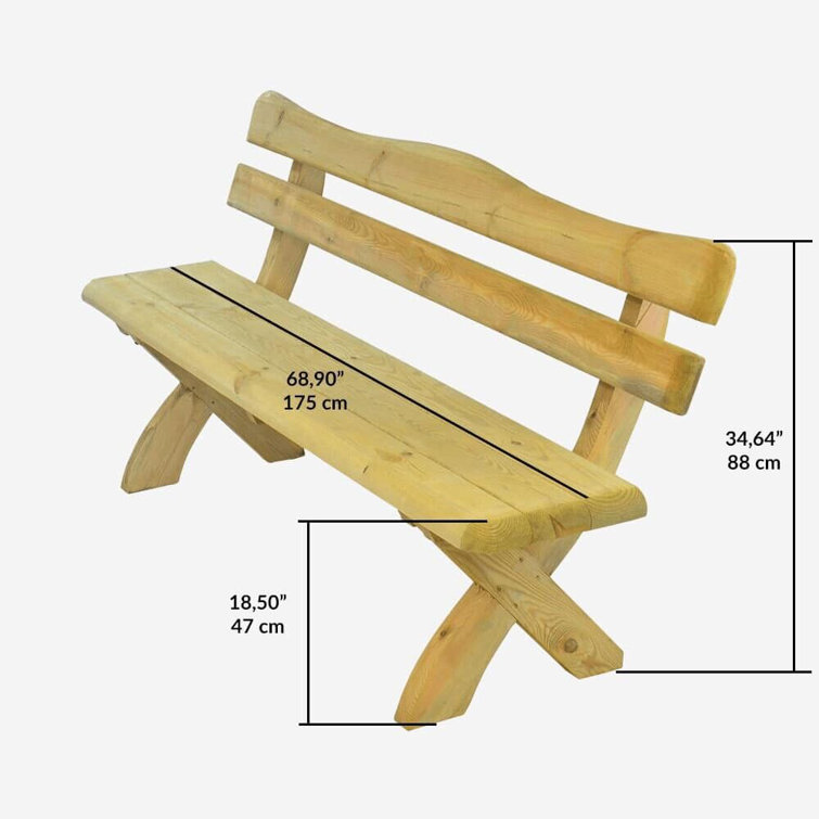 HQ WoodCraft Hand Made Chunky Wood Rustic Bench 4 Seater Wayfair.co.uk